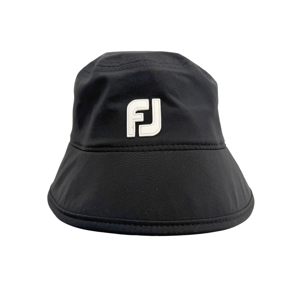 FootJoy Mens Black Waterproof Adjustable DryJoys Tour Golf Bucket Rain Hat S/M